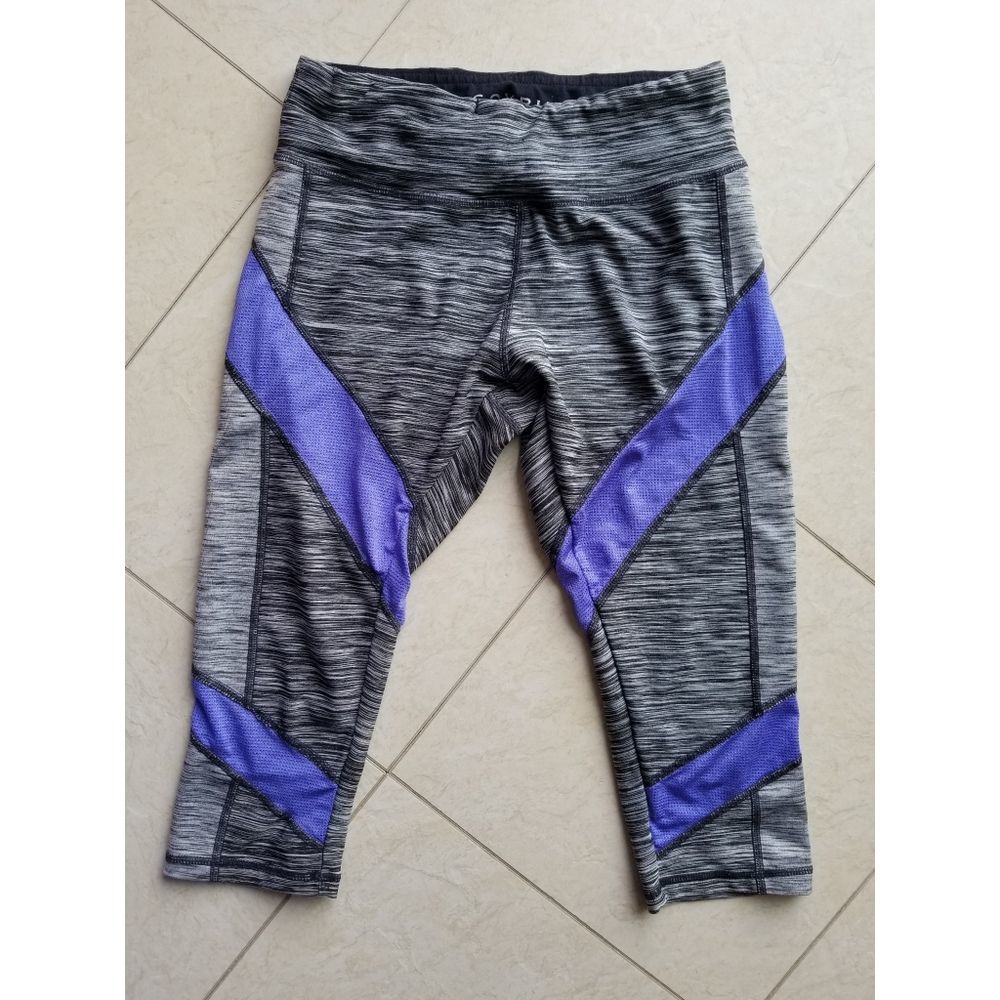 Soybu Gray and Purple Athletic Capris